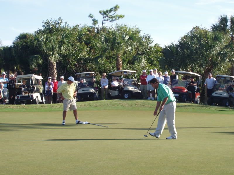 NICK COON SINKS THE CUP CLINCHING PUTT FOR DELRAY DUNES IN THE 12TH ANNUAL GOLF ROAD CUP