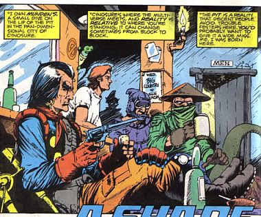 In the background, but not referred to in this issue: bartender Gordon.