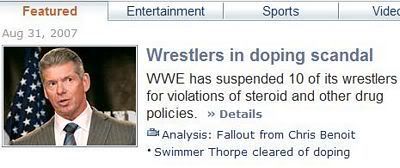 If wrestling really wants to be dope-free, they'd have to ban the audience. ZING!