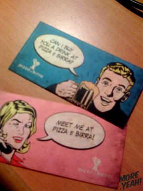 cards from pizza e birra