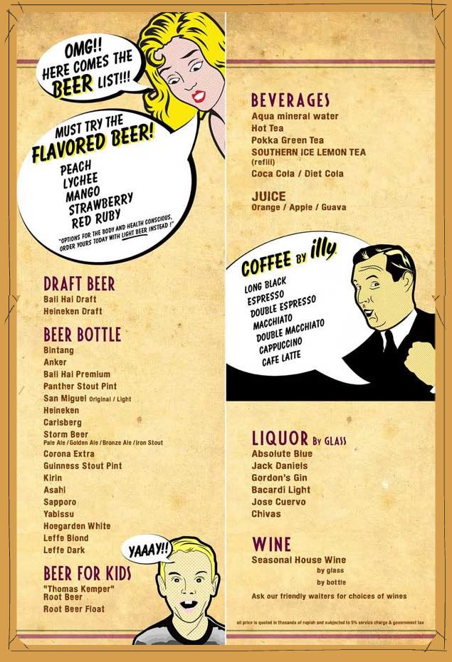 pizza e birra's drink list