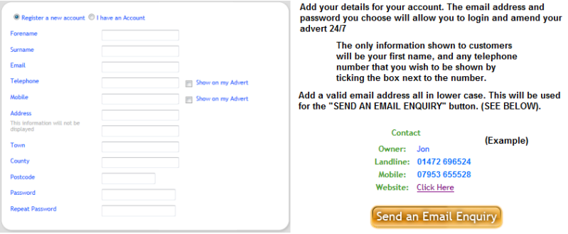 Registering an account