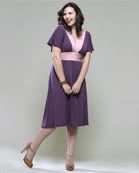 Colorblock Dress in Violet from Kiyonna