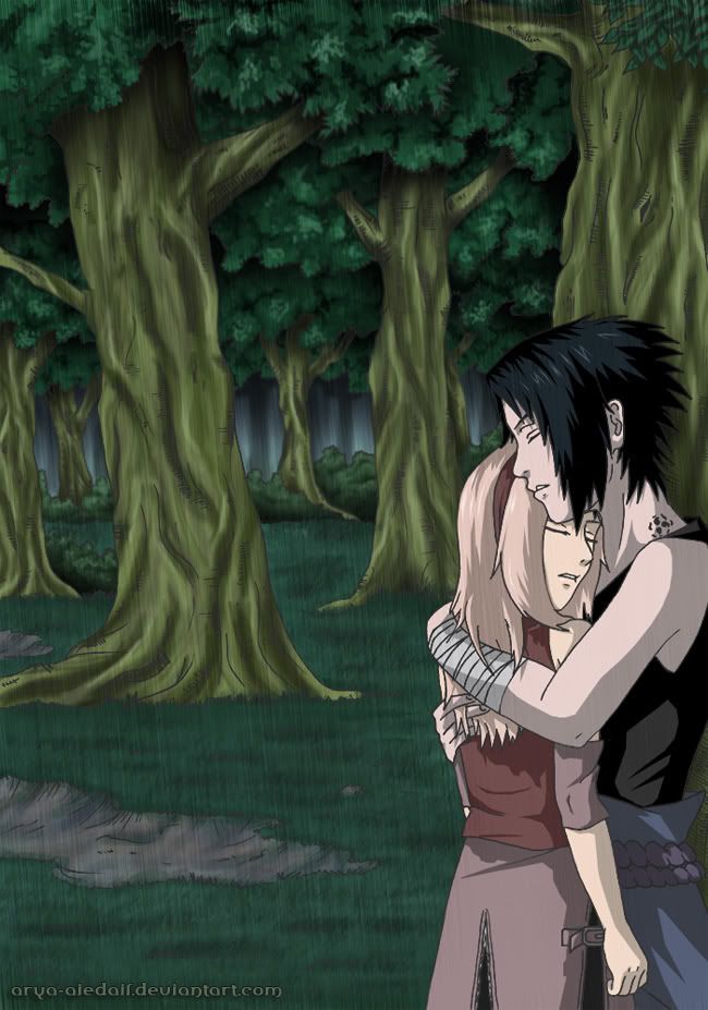 sasuke hugging sakura