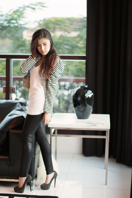 black and white