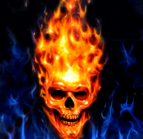 Fire on Fire Skull Graphics And Comments