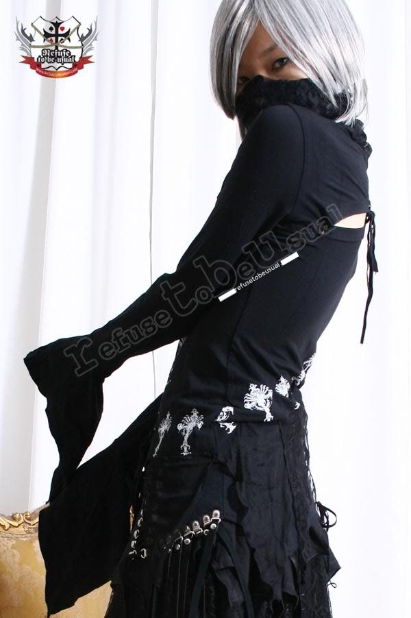 Gothic Bat Skirtcorset Cincher Fringe Garter Belt ★2pc 