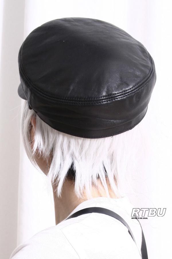 Genuine Leather Punk Goth Police Cadet Military Army Suede Hat Cap