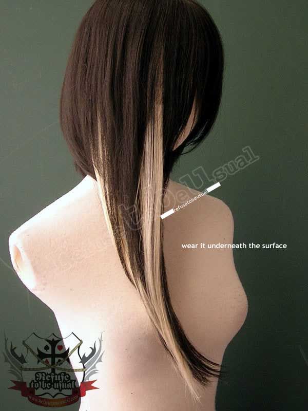 Punk Hair Extension Strip Streak 3 X18 Platinum White Ebay