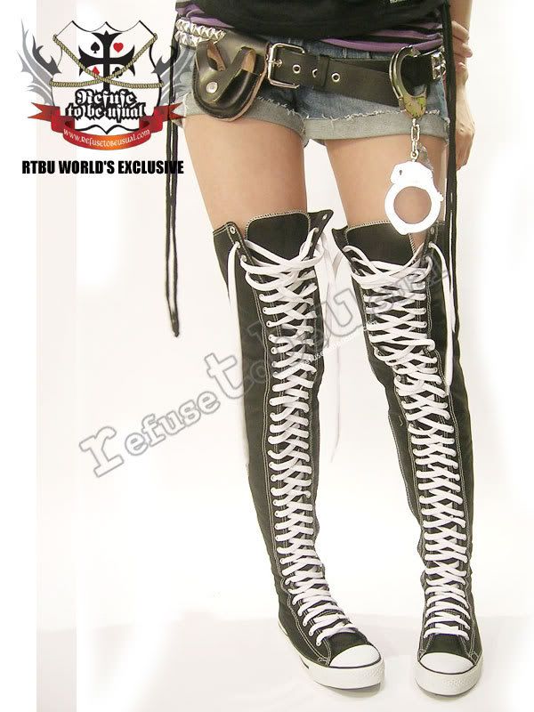 186" shoe lace THIGH HI TOP CHUCK CONVERSE BOOTS WHITE eBay