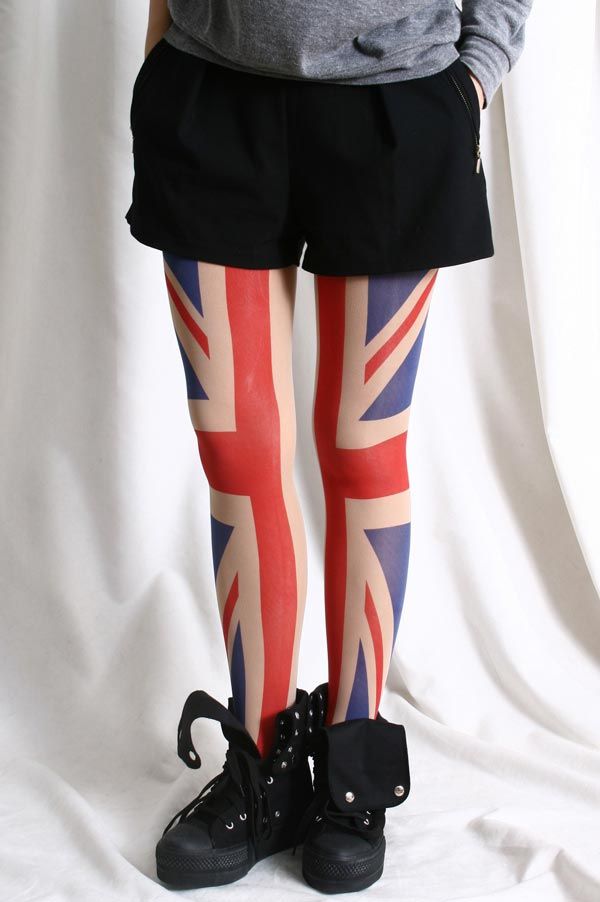 UK British Flag Punk Semi-Transclucent Nude Skin Beige 