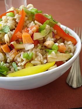 Brown Rice - Red Bell Pepper Salad 
