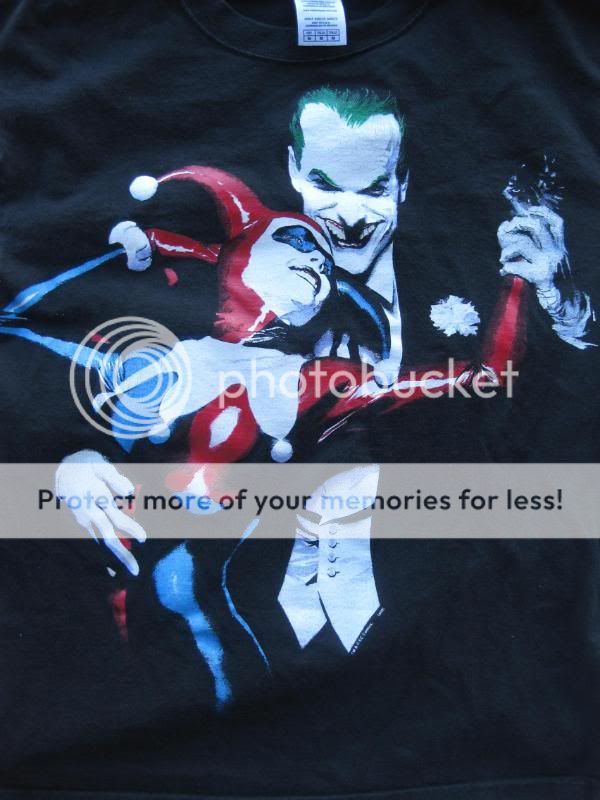 VTG 90s Joker & Harley Quinn black T Shirt sz M Batman Animated DC 