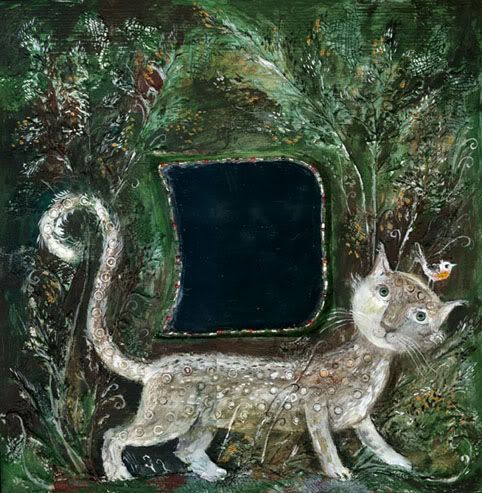 mirror cat in the grass