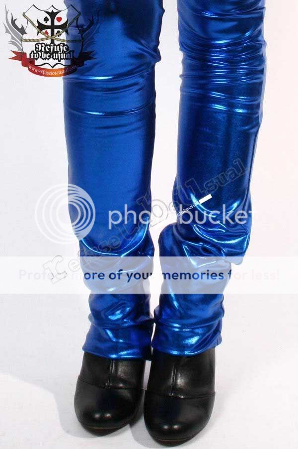 RTBU Metallic ELECTRIC BLUE SLIM Cigarette LEGGINGS (S)  