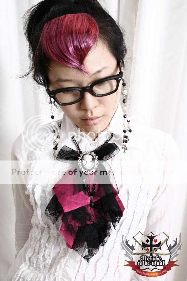 PUNK COSPLAY CYBER HAIR EXTENSION clip BANGS BERRY PINK  