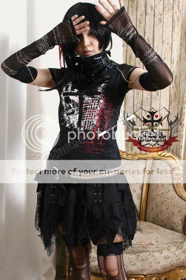 Visual Kei/Jrock/Punk/Gothic/Goth Top+glove+scarf L $54  