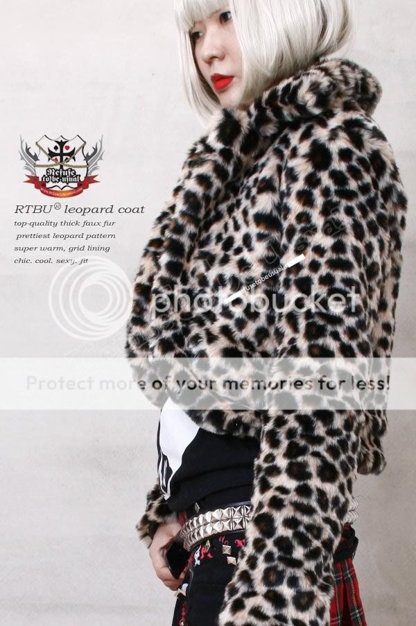 RTBU PUNK ROCK Kera Faux Fur Coat Jacket SAFARI LEOPARD  