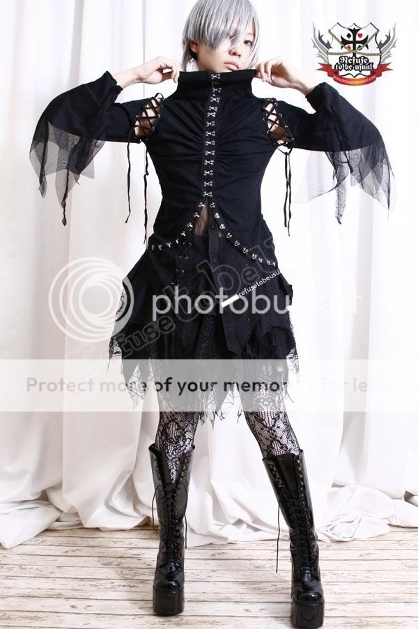 Gothic VAMP Punk TIER Visual Kei BAT WING Cobweb Skirt | eBay
