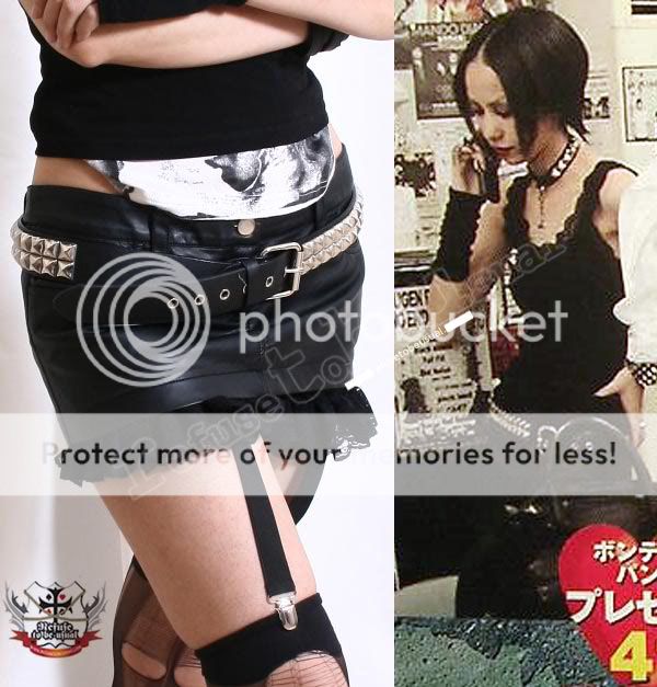 RTBU Punk NANA Vegan LEATHER Skirt+Garter Clips+Bloomer  