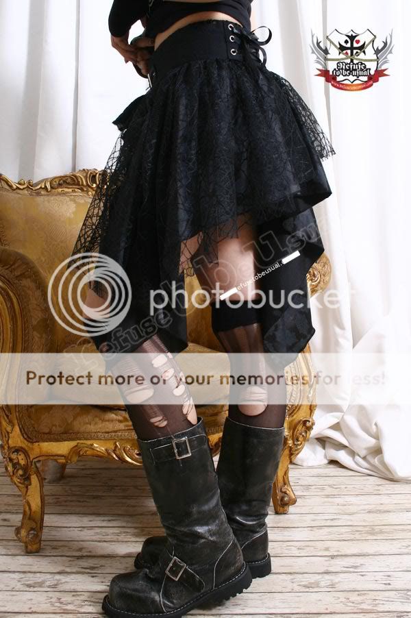 Gothic Punk Fairy Lolita SATIN Skirt+Corset Cobweb Wrap | eBay