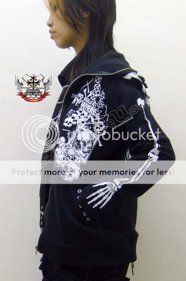 Punk 2hole Mask CRIMINAL ROBBER Hoody Skeleton Jacket L  