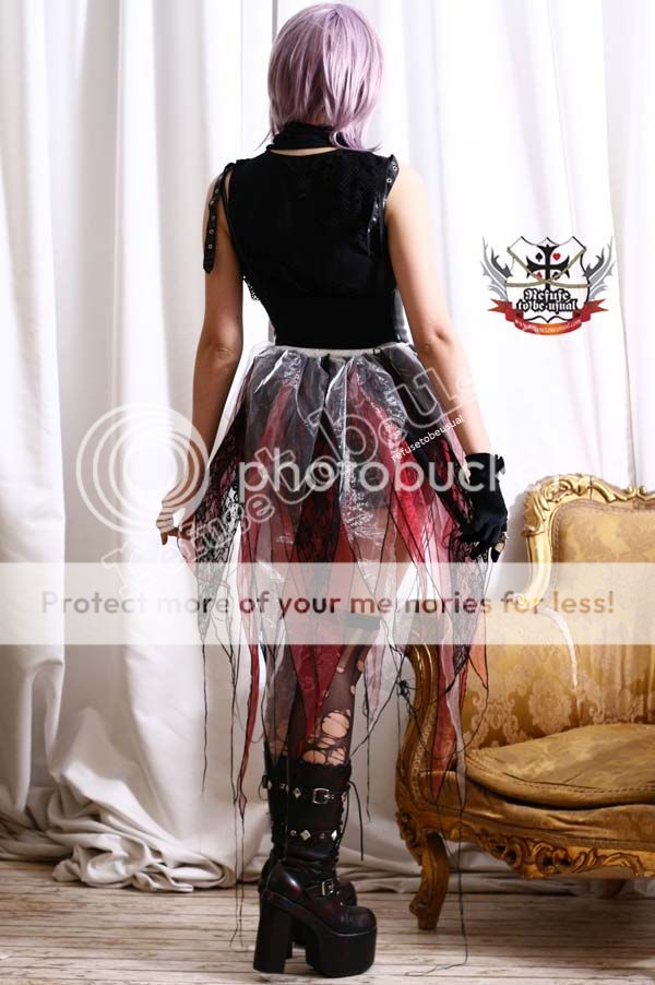 RTBU Gothic Visual Kei Multi Layer TRI Color FIRE Skirt  