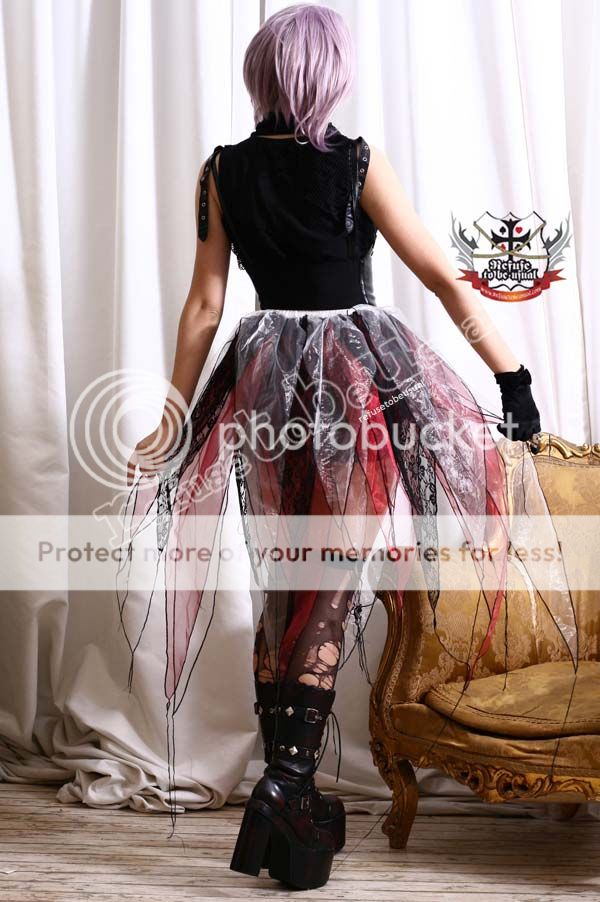 RTBU Gothic Visual Kei Multi Layer TRI Color FIRE Skirt  