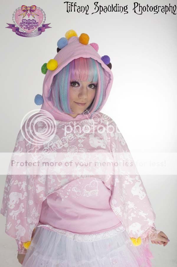 Wizard DECORA Pom Pom Hood Clown Juggler Circus Poncho  