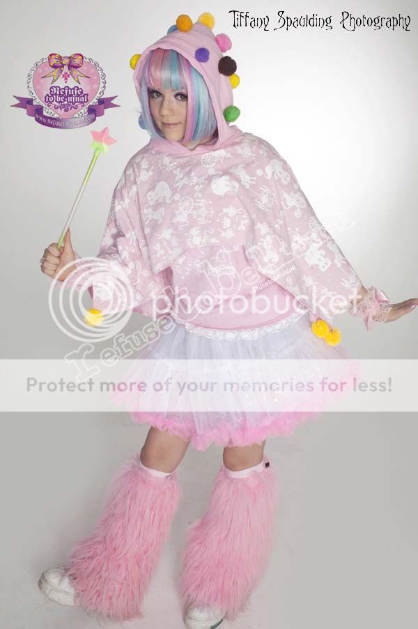 Wizard DECORA Pom Pom Hood Clown Juggler Circus Poncho  