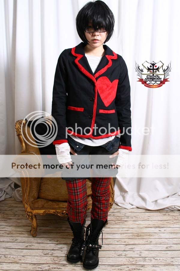 ROMANTIC LOVE VELVET HEART Gothic Lolita Blazer Jacket  