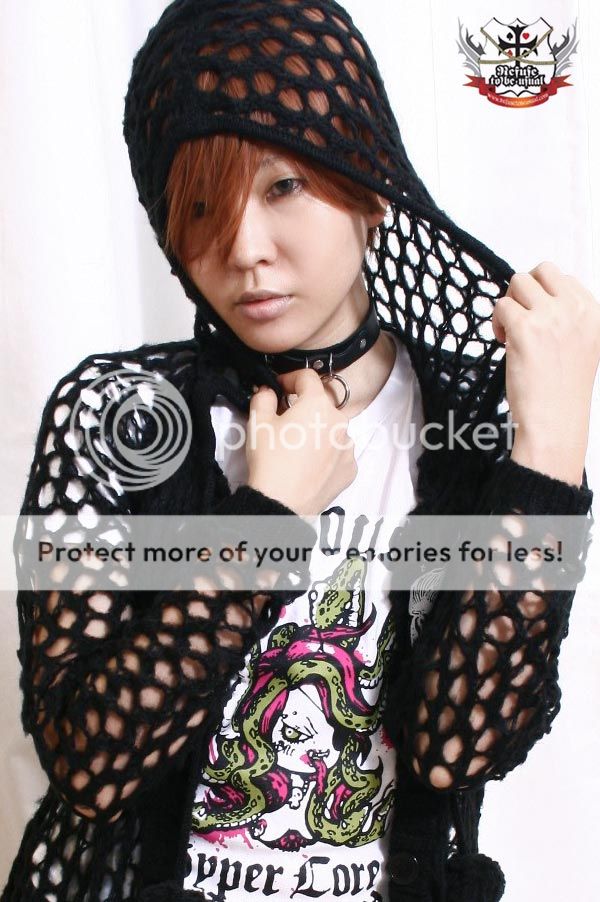 GOTHIC Punk Mohair HONEYCOMB WEB Knit Sweater Cardigan  