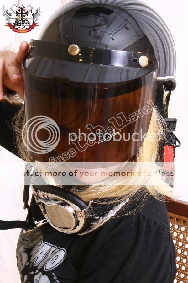 Vintage Vespa Scooter Motorcycle Helmet+Visor+Goggle 3P  
