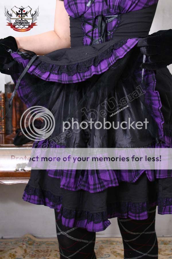 EGL Goth Aristocrat Lolita BJD Corset Cinch Lace Yolk Purple Check ...