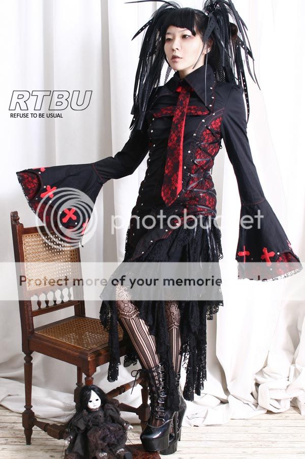 Gothic Punk Lolita Corset Dracula Vampire Armor Stud Crucifix Bell ...
