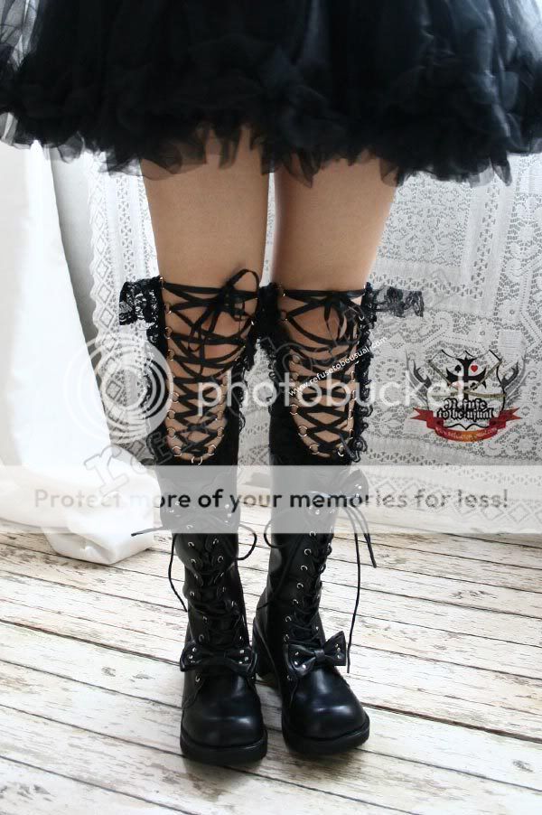 Gothic EGL Sweet Lolita CORSET KNEE HI Stocking sock BK | eBay