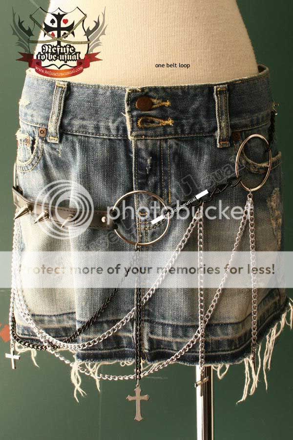 GOTHIC DOLL HANDCRAFT Skirt Hip Punk Rock Chain Belt #1  