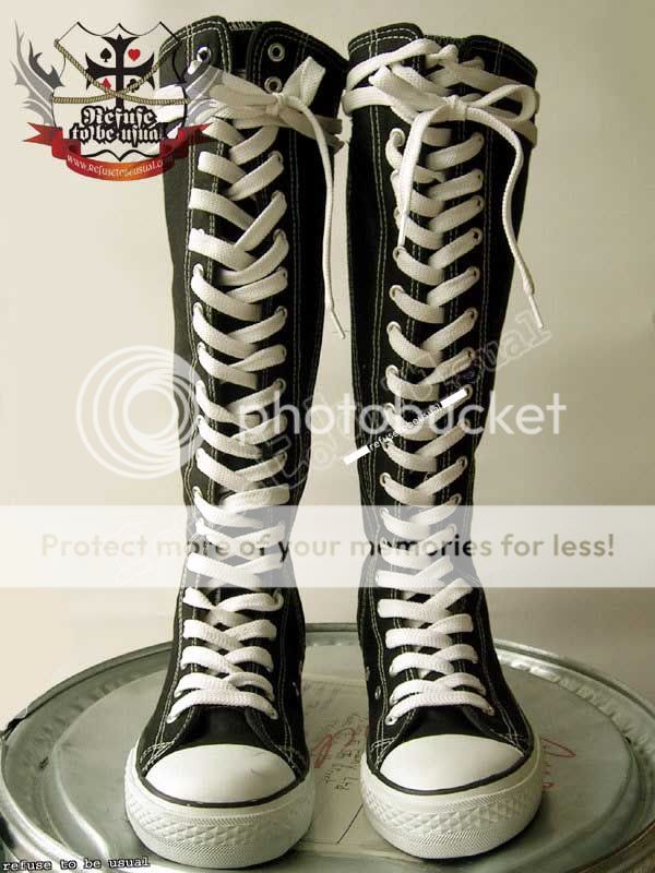 134 shoe lace KNEE HIGH TOP CHUCK CONVERSE BOOTS WHITE  