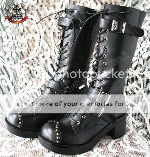Gothic-Robot-Punk-Cosplay-Visual-Kei-V-Stud-Strap-Buckle-Heel-Boots ...