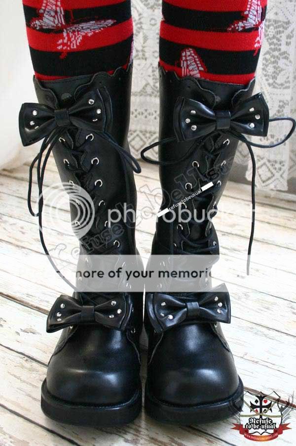 Gothic Sweet Princess Lolita Cosplay BJD Boots Black 24  