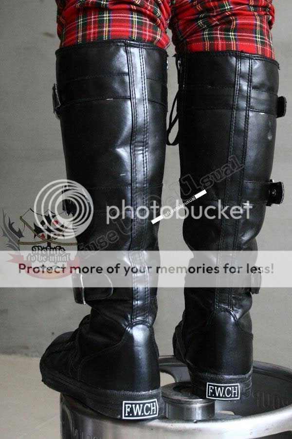 Urban Punk BUCKLE UP knee hi boots 11/11.5 LEATHER 42  