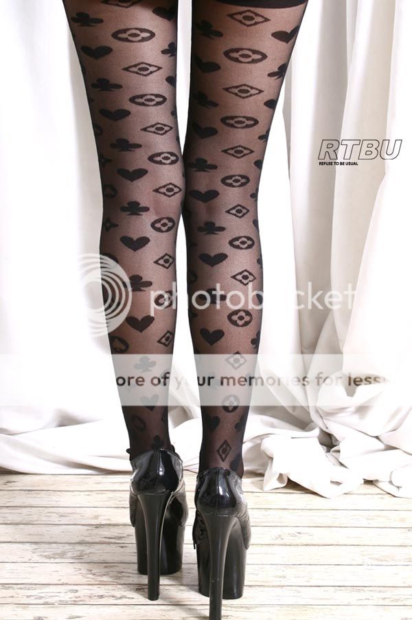 unique poker symbo sheer pantyhose. symbos are raised with velvety